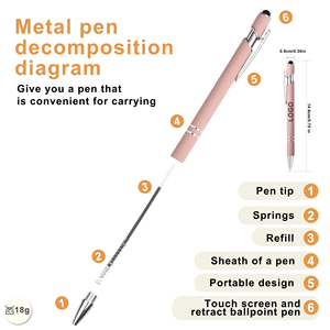Kinh Doanh Stylus khắc cá nhân quà tặng khuyến mãi Kim Loại Tùy chỉnh bút bi bi điểm với logo - Product Image 2