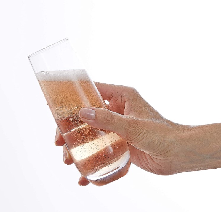 champagne glass without stem OEM logo or color drinking glass cup