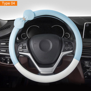 Super mignon Kawaii 38cm cuir Auto voiture SUV couverture de volant pour fille femmes quatre saisons universel - Product Image 6