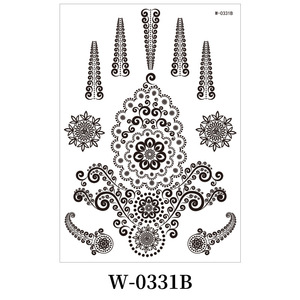 Autocollants de tatouage temporaire au henné noir, motif dentelle indienne, pour femmes, idéal pour mariages et fêtes - Product Image 4