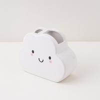 Accessoires de salle de bain de luxe, pour enfant, en céramique blanche, brillante, mignonne, idée cadeau, accessoires