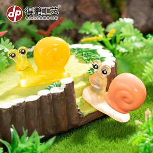Dp Miniature Cartoon Escargot Résine Décor de Jardin Ornements Suspendus Forme Animale Colorée Finition Brillante - Product Image 4