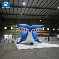 Modèle publicitaire géant gonflable de baleine et de dauphin pour la décoration d'expositions sur les organismes marins