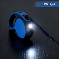 Tali Anjing Retraktil 5 Meter Tahan Lama Mewah/Fashion Putih/Hitam Solid Personalisasi Cantik Ramah Pengguna Lampu LED Lepas Cepat