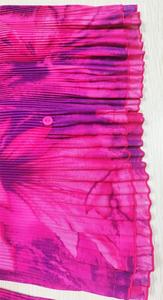 Camicetta plissettata di vendita calda primavera 2023 con stampa rosa <span class=keywords><strong>lilla</strong></span> a 3/4 maniche con scollo a volant in chiffon di poliestere riciclato - Product Image 5