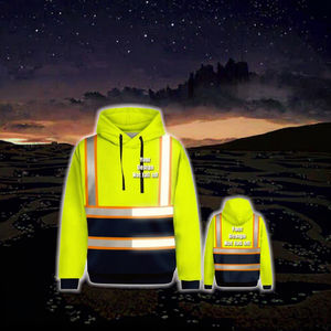 Sweat à capuche de sécurité réfléchissant haute visibilité, certifié ANSI Classe 2 EN ISO 20471, imperméable pour les travaux de construction et routiers, réfléchissant - Product Image 3