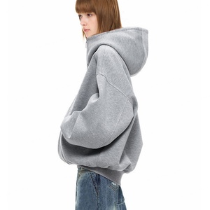 Sweat-shirts à capuche surdimensionnés en molleton de polyester épais pour l'hiver, personnalisables avec logo imprimé sur le devant, pour hommes et femmes - Product Image 3