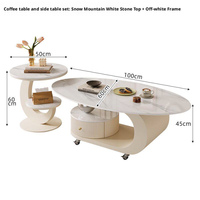 Table basse ovale moderne en métal de style crème italien, table à thé de luxe pour petit salon, mobilier de maison