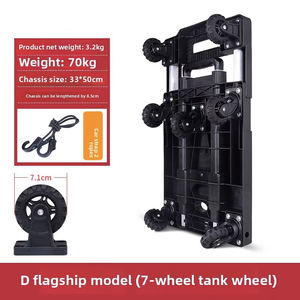 รถเข็นกระเป๋าเดินทางแบบพกพาพับเก็บได้รถเข็นสำหรับขนส่งสนามบินโรงแรมมีล้อขนาด7ล้อ - Product Image 4