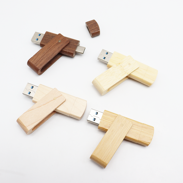 Type C Computer & Phone Use USB 2.0& 3.0 USB Flash Drives 16gb 32GB 64GB Pen Thumb Drive Maple Wood Usb Flash Drive