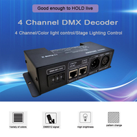 Decodificador Dmx512 de voltaje constante, Dc 12-24v, sin parpadeo, 4 canales, gran potencia, 8a/ch, Dial Digital