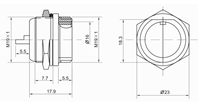 Connecteur mâle et femelle de petite taille à fente unique 20M-2B, fiche et prise d'aviation B, 2 3 4 5 6 7 8 9 10 11 12 broches, trou de 20 mm