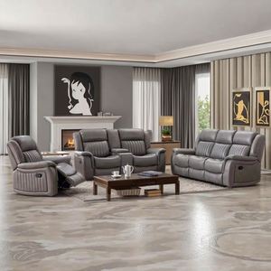 Cómodo Sofá Seccional Reclinable de Masaje para el Hogar, Sofá de Cuero Sintético de Lujo Colorido con Calefacción - Product Image 4