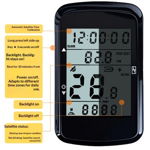 Compteur GPS sans fil étanche pour vélo, écran tachymètre et odomètre pour l'entraînement cycliste et la navigation (vente en gros) - Product Image 1