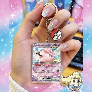 พวงกุญแจอะคริลิคโปเกมอนภาษาอังกฤษ PTCG Pocket Elves หมายเลข 201-300  ลาย Clefairy, <span class=keywords><strong>Butterfree</strong></span>, Umbreon  ของขวัญสำหรับแขวนกระเป๋า - Product Image 1