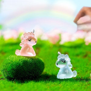 Figuras Miniatura de Unicornio Brillantes <span class=keywords><strong>en</strong></span> la Oscuridad, Manualidades de Resina, <span class=keywords><strong>Estatuas</strong></span> de Unicornio Luminosas <span class=keywords><strong>en</strong></span> 3D para Decoración de Jardín de Hadas - Product Image 4