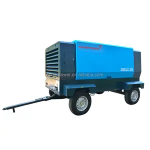 SHARPOWER two-stag electric mobile screw air compressor used for mining drilling rig blasting