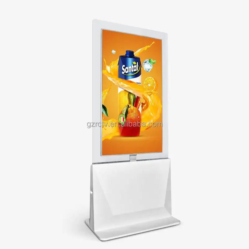 Totem digital de publicidade LCD vertical de 43 55 polegadas para interior e exterior, tela dupla, sinalização digital dupla face