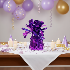 Décorations de centre de table en feuille d'aluminium violette, 12 pièces, Party Love Peso Morado - Product Image 3