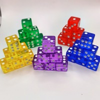 Jeu de 100 dés colorés à 6 faces de 16 mm, en plastique opaque, portable, pour jeux de société et soirées mathématiques (14 ans et plus)