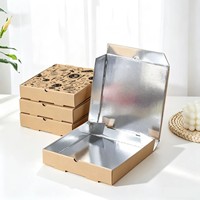 Boîte à pizza en carton ondulé E Flute de qualité alimentaire, écologique, en matériaux recyclés, avec poignée, pelliculage mat UV, impression quadricolore, pour sushis