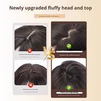 Perruque complète pour femme, réaliste, bonnet petit format, naturelle, ondulée, effet 'water wave', 'egg roll', longue et bouclée, avec dentelle élastique, résistante à la chaleur