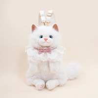 Sac à dos en peluche chat Ragdoll mignon simulé, poupée vocale, compagnon pour enfant, poupée de confort, cadeau de vacances
