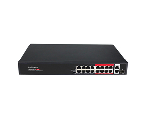 Switch PoE 24V avec 16 ports PoE 10/100M + 2 ports RJ45 Uplink 10/100/1000M + 1 port SFP Fibre 1000M pour CCTV - Product Image 4