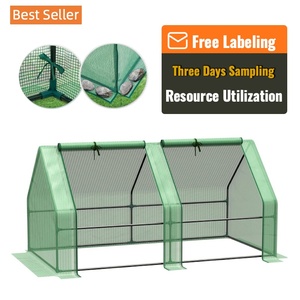 دفيئة صغيرة مع أبواب بسحاب ونوافذ ملفوفة ، دفيئة نباتية محمولة مع غطاء PE متين مقاوم للماء ومقاوم للأشعة فوق البنفسجية - Product Image 2