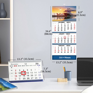 Alta calidad personalizado negocio creativo publicidad Personal triple espiral 2026 regalo promocional calendario de pared de escritorio de 3 meses - Product Image 5