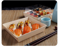 Boîte à emporter pour sushis écologique de haute qualité avec couvercle transparent