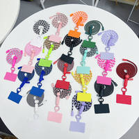 Lanière de téléphone portable populaire réglable, universelle, avec patch en nylon, attache croisée pour le cou, couleur macaron, longue chaîne en corde