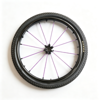 Roue arrière tout-terrain 24x1.95 avec rayons en fibre PBO, résistance à la traction de 850 kg, accessoires pour fauteuils roulants certifiés CE