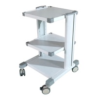 Chariot d'endoscopie modulaire à 4 niveaux en alliage d'aluminium avec bras de moniteur rotatif à 360 degrés, gestion des câbles, poste de travail médical 1200 mm