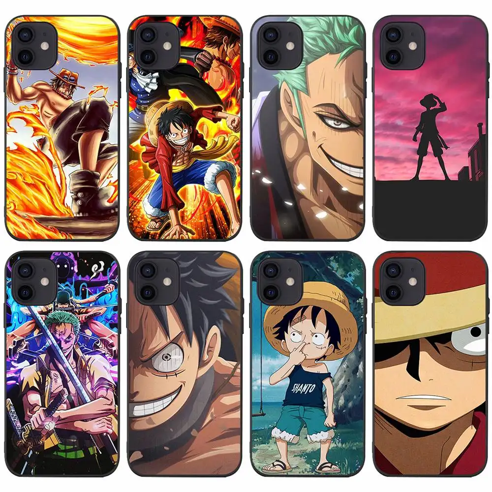 Cute Cartoon One Piece Luffy Case for Apple iPhone 11 12 Pro Max X 7 8 Plus Wholesale Silicone Shockproof Mobile Phone Cover