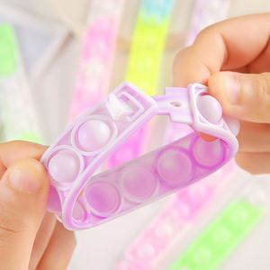 Custom Fidget Toy - Bubble-<b>Popping</b> Silicone Stress-Relief Wristband, Rainbow Color Pressure-Relief <b>Bracelet</b> - Product Image 3