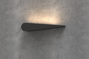 Lámpara de pared de diseño con tubo largo, negro, blanco, flor gris, estilo nicho - Product Image 3