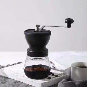 Moedor manual de grãos de café com rebarbas de cerâmica, escova comercial de limpeza, melhor moedor manual multifuncional