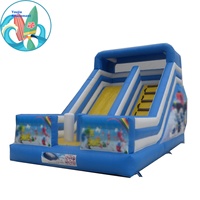 Grand parc aquatique gonflable mobile d'extérieur, équipement de trampoline en PVC pour enfants avec toboggan château malicieux, pas cher pour le divertissement des enfants