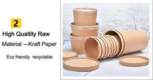 Bandeja de comida de papel con asa torcida impermeable cuadrada de Color personalizado con logotipo impreso Tamaño personalizado disponible - Product Image 2