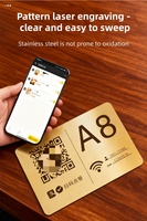 Plaque de commande de codes QR en acier inoxydable pour bureau, Plaque d'identification en métal, Plaque nominative pour commande de restauration