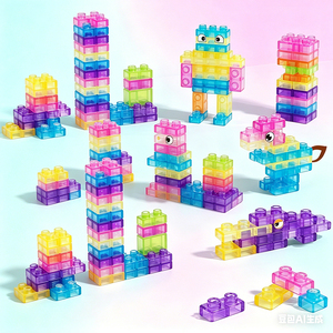 Bloques de Construcción Suaves Montessori, Juguete Sensorial de Gelatina Apilable, TPE, Juego de Construcción Creativa Preescolar, Seguro - Product Image 6