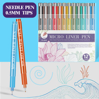 Stylos feutres professionnels 12 couleurs, encre colorée assortie, pointe extra fine 0,1 mm, pour dessin, croquis et traçage sur papier