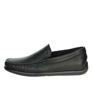 Mocasines Uomo 14T4 Negros, Zapatos de Cuero Negro para Hombre, Estilo Slip-On - Product Image 1