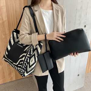 Hanke nouveautés grand sac à main loisirs épaule sac à bandoulière femmes rayures zébrées grande capacité sac fourre-tout en cui - Product Image 5
