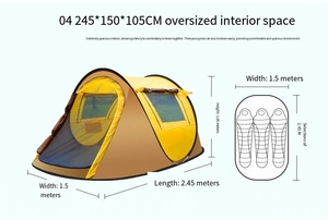 Tenda da campeggio per famiglie a forma di barca a quattro stagioni tenda da spiaggia semplice ad apertura rapida - Product Image 5