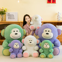 Peluche Gorille Adorable en Coton PP Doux avec Broderie Multicolore pour Enfants, Compagnon de Sommeil
