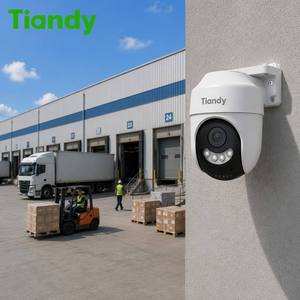 Caméra de sécurité Tiandy 4MP avec vision nocturne couleur, détection humaine, lumière d'alarme rouge et bleue, audio bidirectionnel, WiFi, pour la maison - Product Image 4