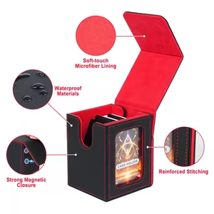 Y Y PU Storage <b>Box</b> with Display Window 100+ <b>Magic</b> Card Holders Deck <b>Box</b> for Commander and Fallout Decks - Product Image 2