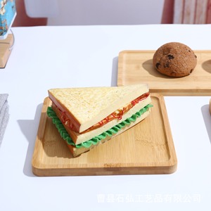Plateaux de service en bambou couleur bois naturel pour desserts, sandwichs, pain, fruits, lot de 3 pièces - Product Image 2
